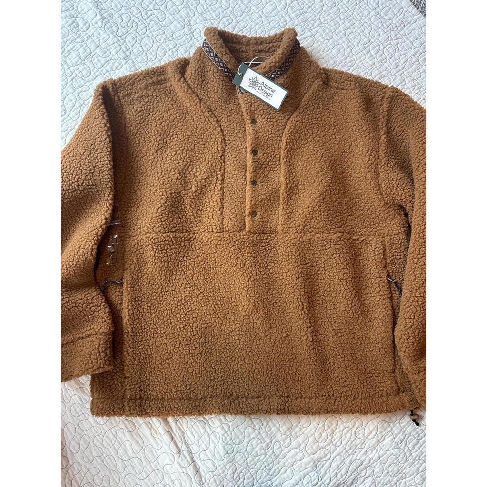 Alpine Design Woman's Brown Fleece‎ Pullover Jacket Size Medium